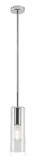 RABALUX Kalevi, visilica metal hrom/staklo 1xE27, visina 150cm, tekstilni kabal