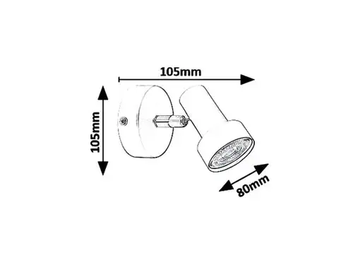 RABALUX Konrad spot, GU10 MAX 5W, crna