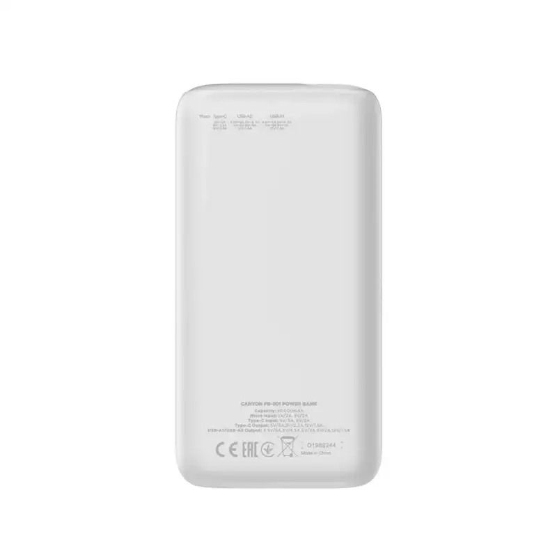 CANYON Power Bank 30000mAh 22.5W White CNE-CPB301W
