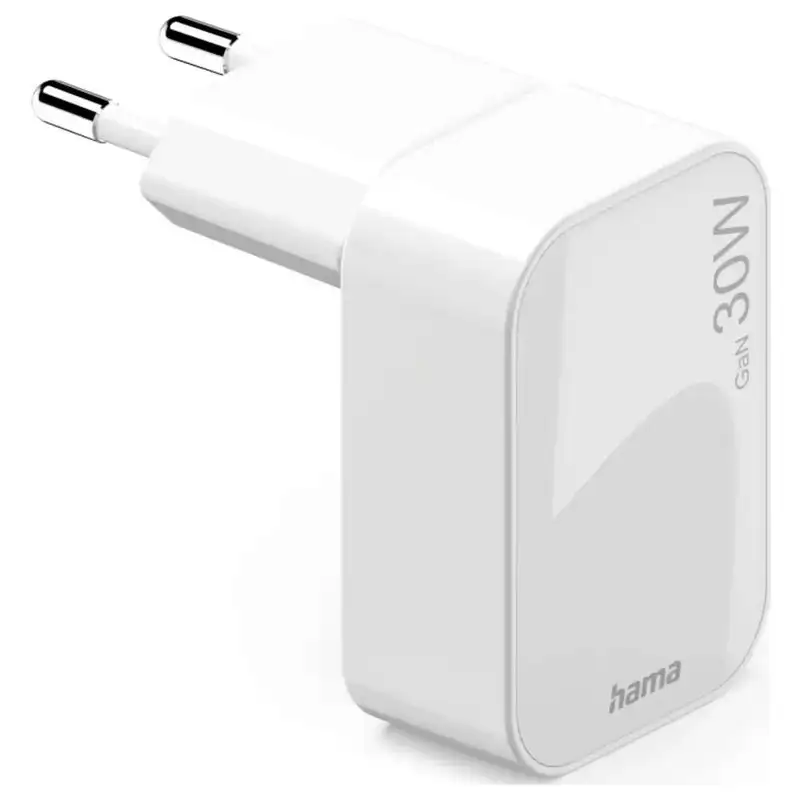 HAMA Brzi punjac sa GaN tehnologijom, 1x USB-C, PD, 30W, beli mini