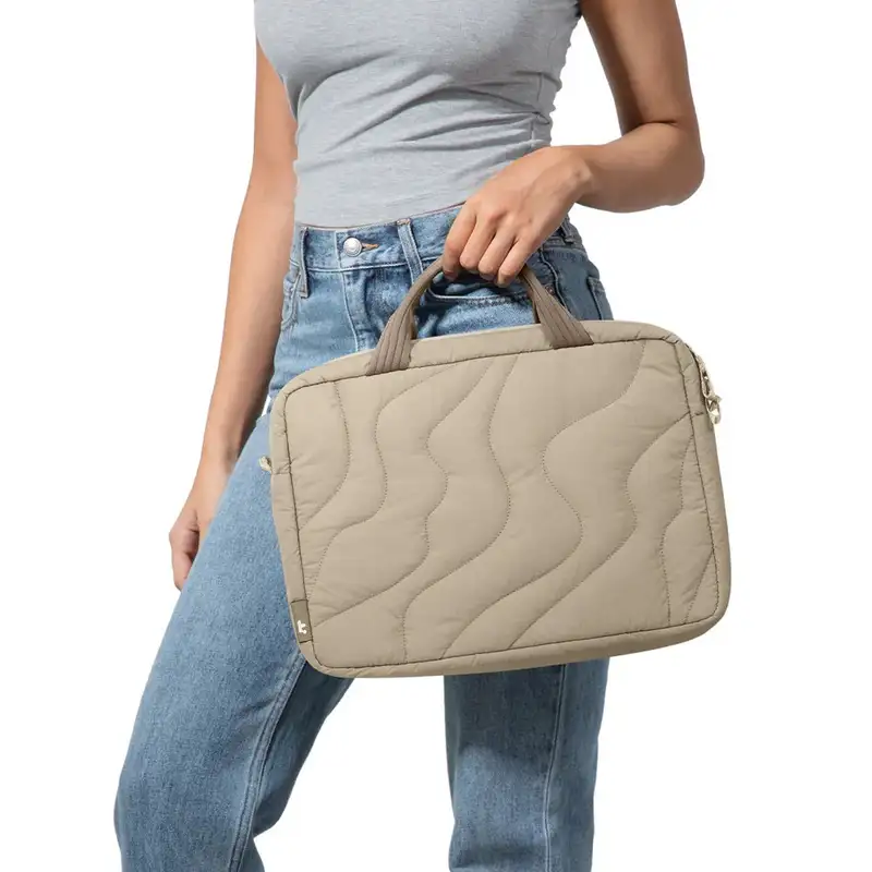TOMTOC TERRA A28 LAPTOP HANDBAG NATURAL SAND 16" A28F2K2