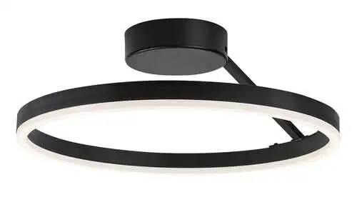 RABALUX Isaure, plafonska crna LED 24W, 1600lm, DIP switch 3000-6500K, precnik 40cm