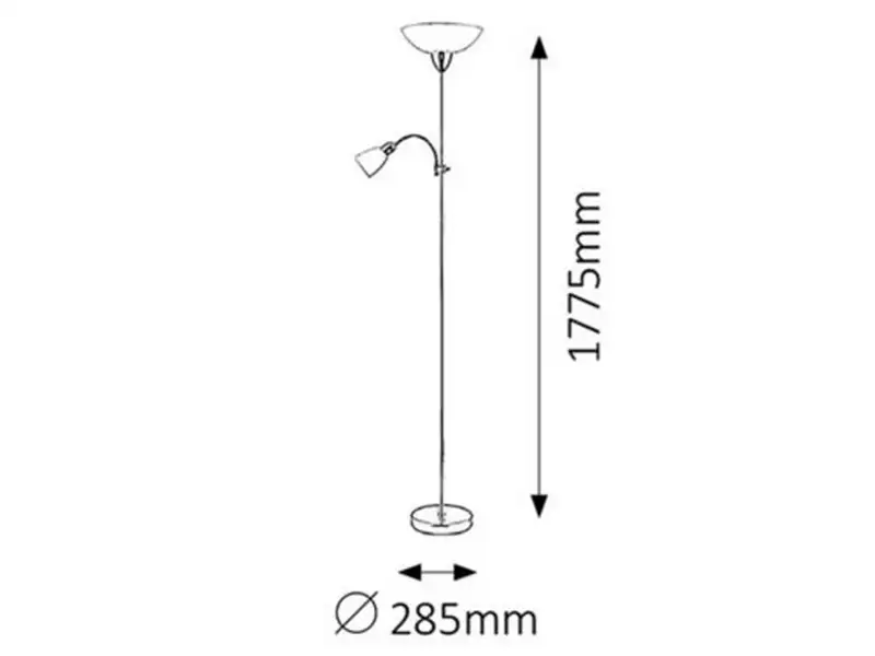 RABALUX Diana podna lampa sa citacem E27+E14 brušeni hrom/bela