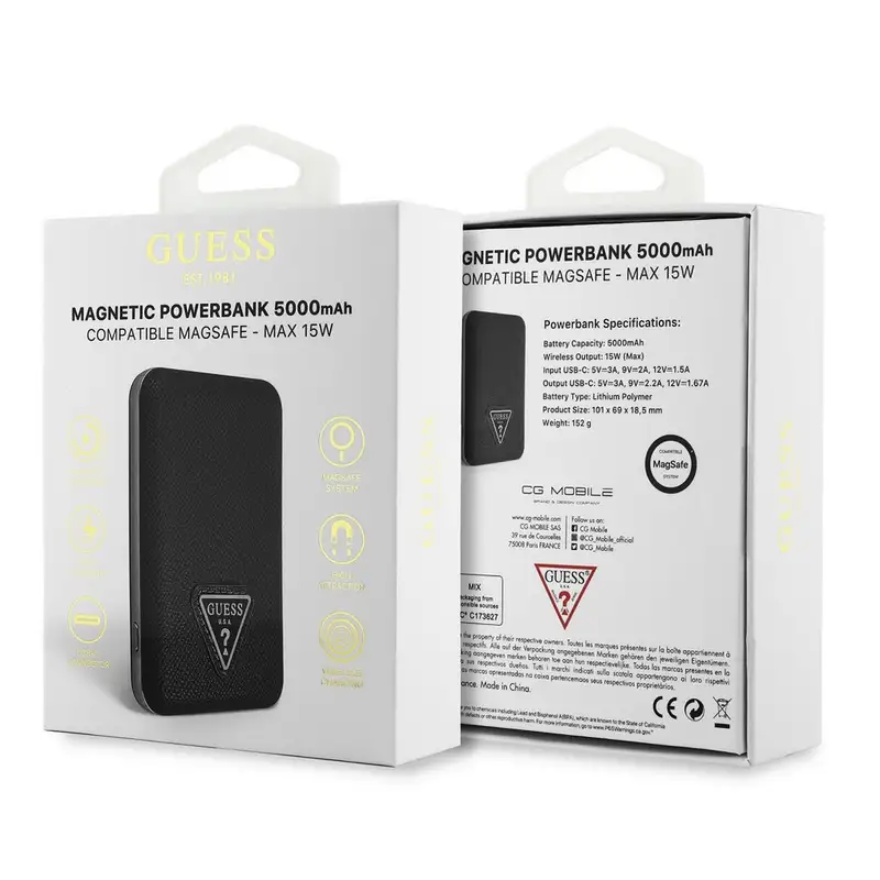 GUESS MagSafe Power bank 5000mAh 15W  Black