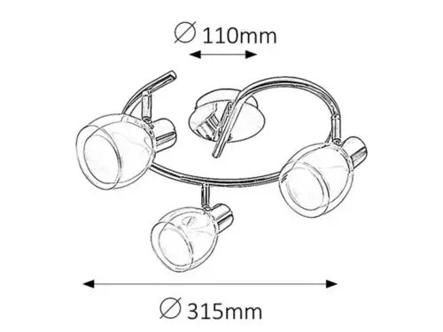 RABALUX Dave spot E14 3x40W hrom