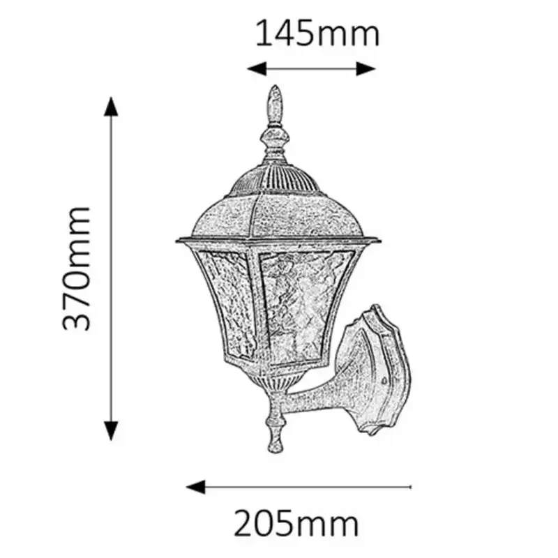 RABALUX Toscana spoljna zidna lampa E27 60W staro srebro IP4
