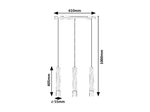 RABALUX Braulia, metalna/drvena lvisilica, GU10 3x50W, IP21