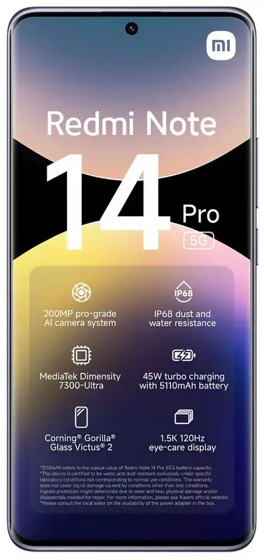 XIAOMI Redmi Note 14 Pro 5G 8GB/256GB Lavander Purple MZB0IMKEU
