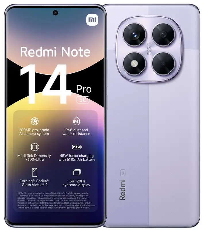 XIAOMI Redmi Note 14 Pro 5G 8GB/256GB Lavander Purple MZB0IMKEU