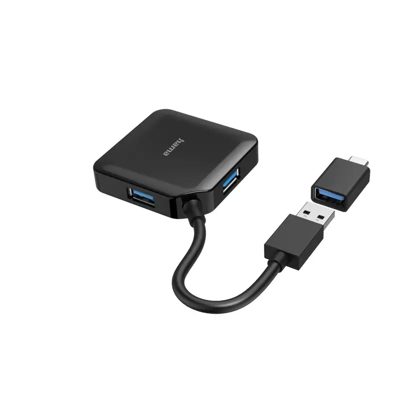 HAMA USB 3.2 HUB 1:4 5Gbit/s + USB-C adapter