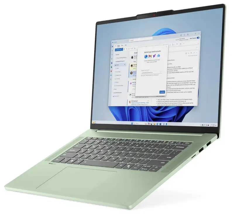 LENOVO IdeaPad Slim 5 15ARP10, 15.3" WUXGA, AMD Ryzen 7 7735HS, 16GB, 1TB SSD, Backlite, DOS, Aluminium, Seafoam Green (83J3002ERM)