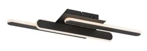 RABALUX Sindri, plafonska crna LED 18W, 950lm, DIP switch 3000-4000K, 61x23cm, Designed by Rabalux