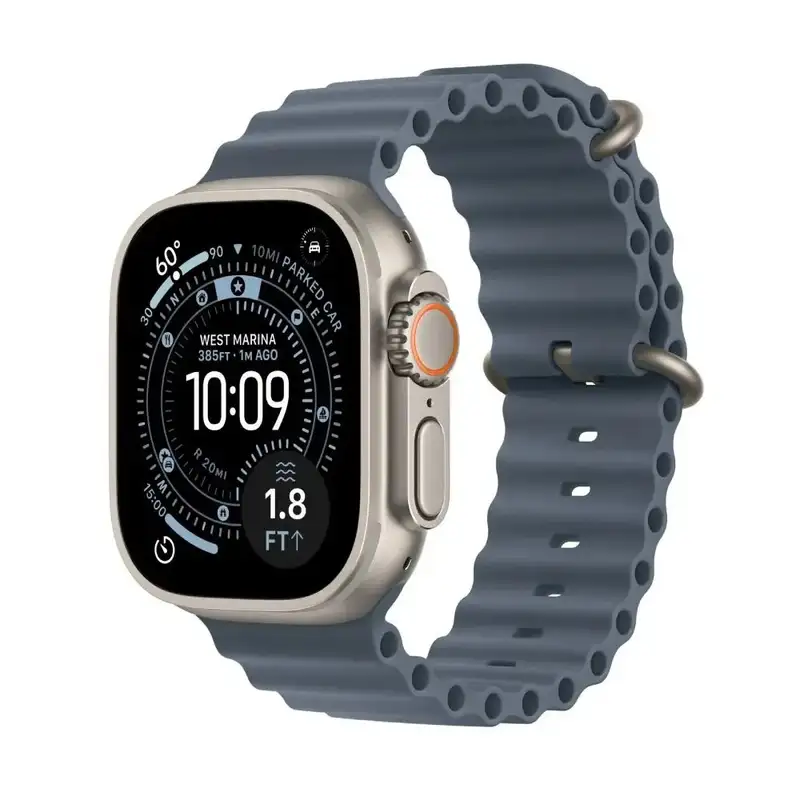 APPLE Watch Ultra 3 Cellular 49mm Natural Titanium Case with Anchor Blue Ocean Band mewh4se/a