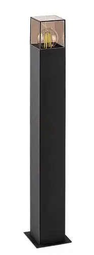 RABALUX Loanda, spoljna podna E27, crni aluminium, plasticna dimljena maska, visina 65cm, IP54
