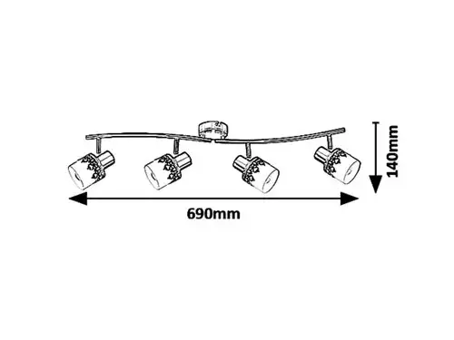 RABALUX Lacey spot E14 4X MAX 40W bla/bela/hrom