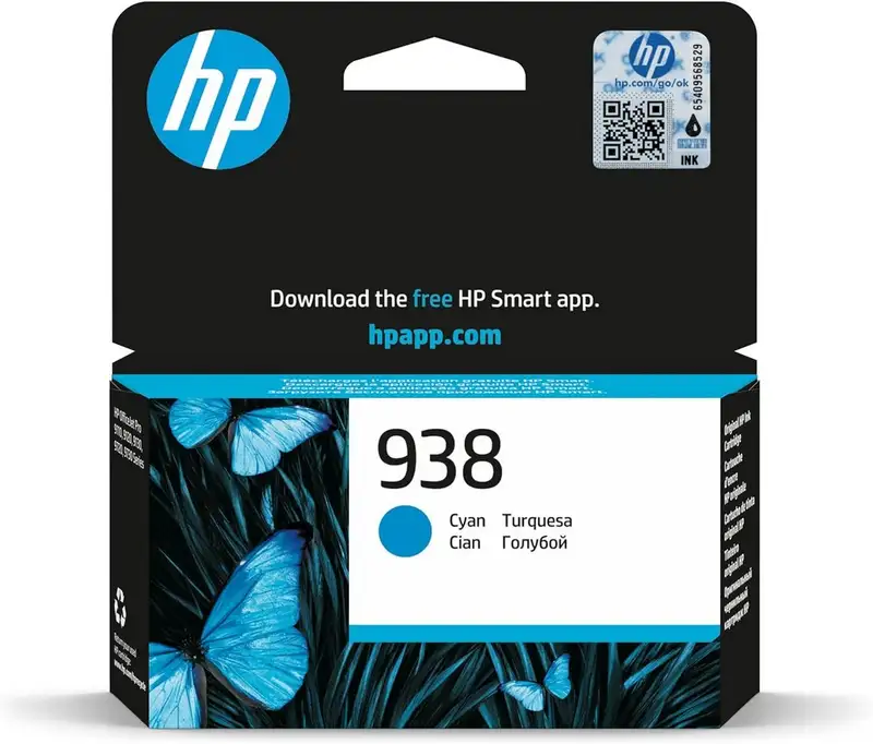 HP 938 Original Ink Cartridge Cyan (4S6X5PE)