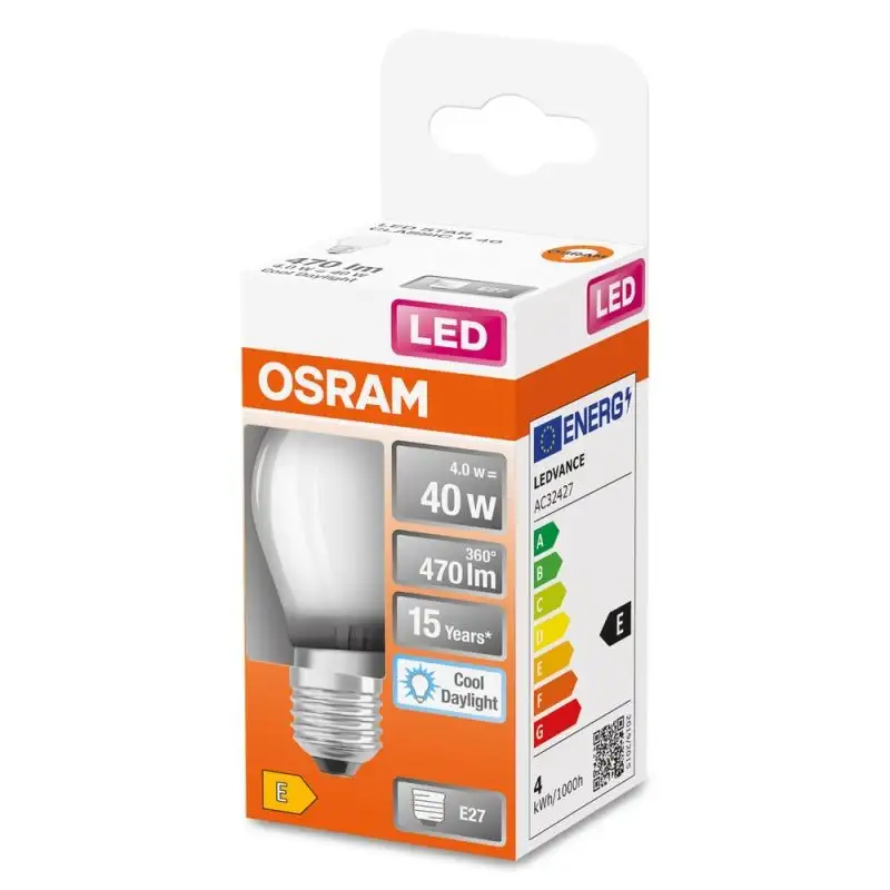 OSRAM  LED  E27 4W (40W) 6500K 470lm