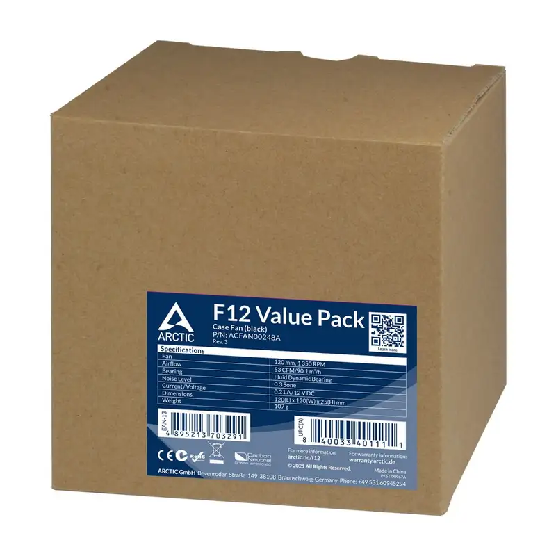 ARCTIC F12 5 pack ACFAN00248A 120mm Black