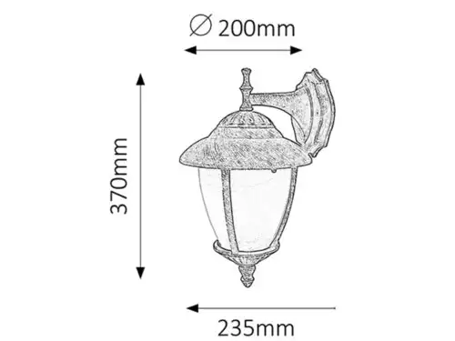 RABALUX Madrid spoljna zidna lampa E2760Wstaro zlato IP43