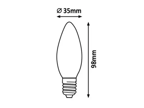 RABALUX Sijalica Filament LED E14 C37 6W 800lm 3000K