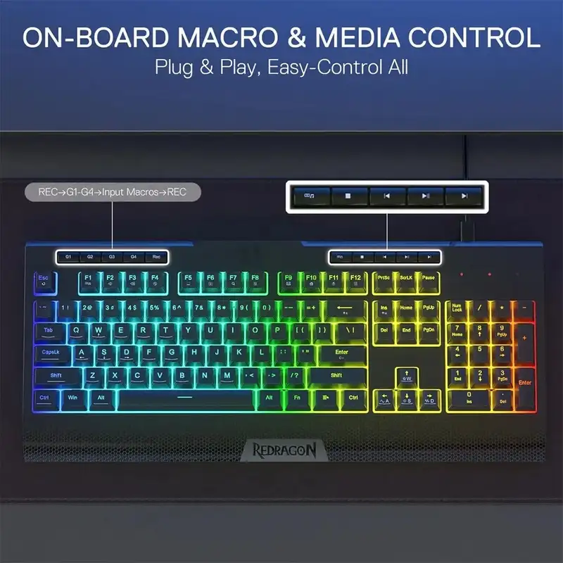 REDRAGON Shiva Lite K525 RGB Gaming Keyboard