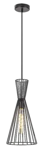 RABALUX Leandros, mat crna metalna visilica E27 1x60W, H150cm IP21