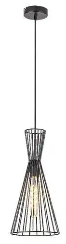 RABALUX Leandros, mat crna metalna visilica E27 1x60W, H150cm IP21