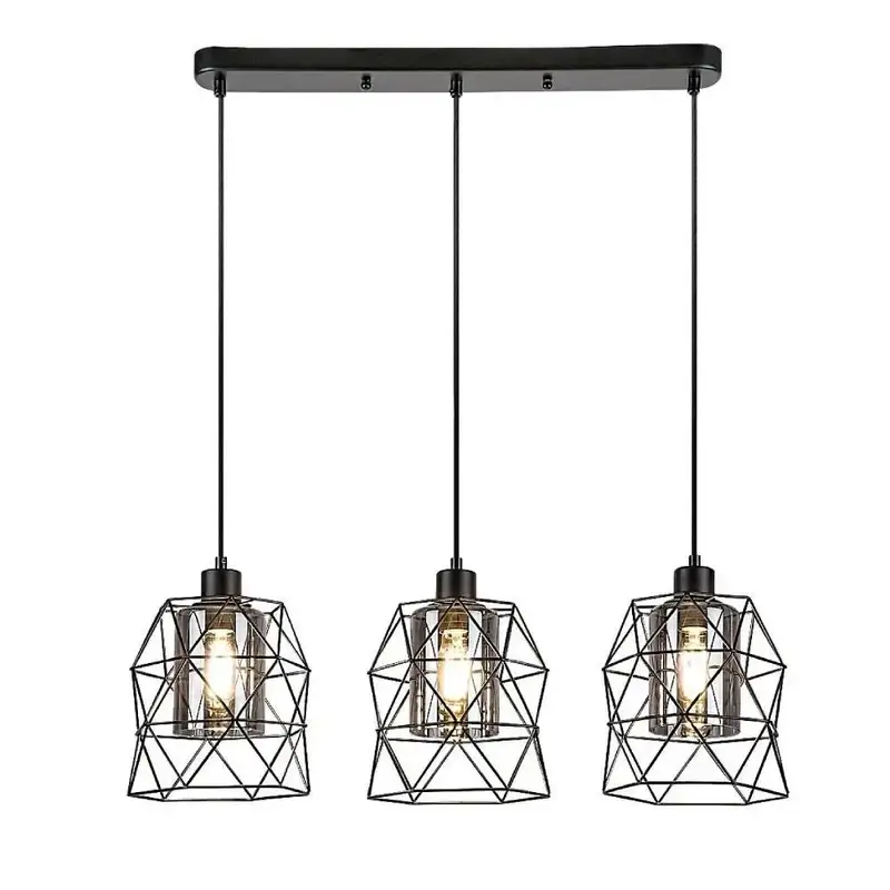 RABALUX Emrys, mat crna metalna visilica , E27 3x40W IP21