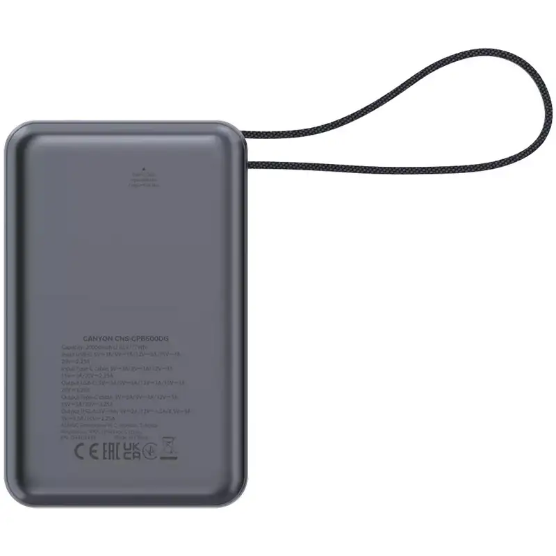 CANYON Power Bank 20000mAh 65W Dark Grey CNS-CPB600DG