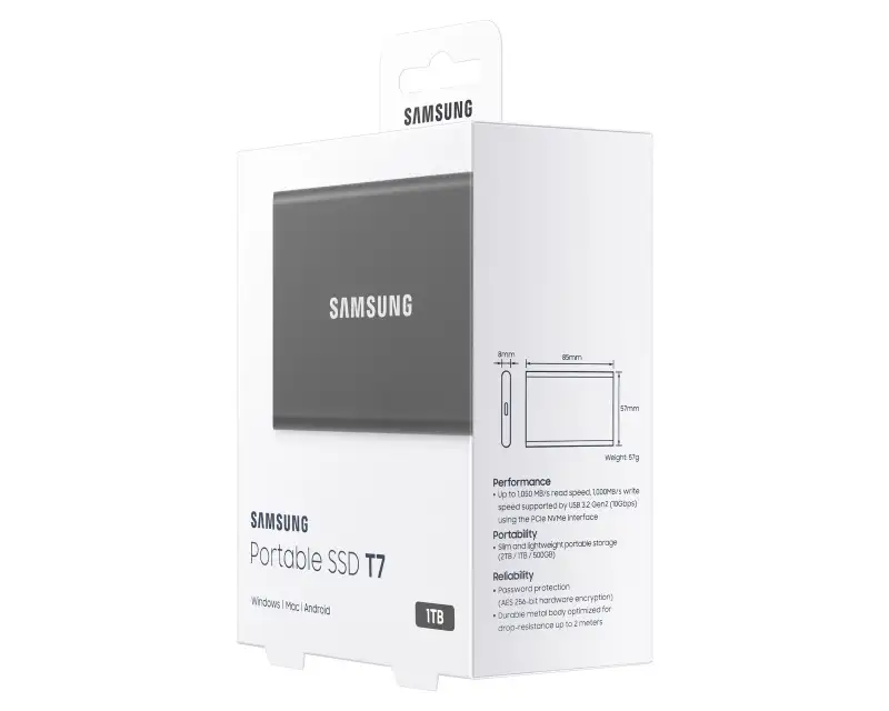 SAMSUNG Portable T7 1TB SSD MU-PC1T0T