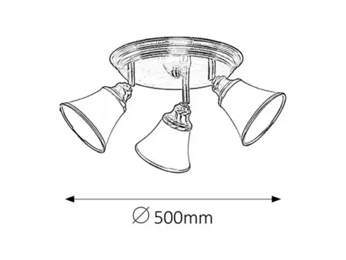 RABALUX Grando plafonska lampa E14 3x40W bronza/belo