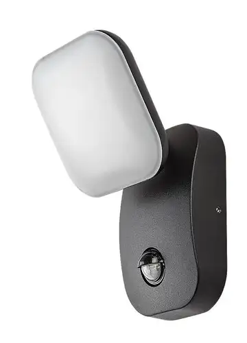 RABALUX Odiel, LED spoljna zidna sa senzorom, aluminium crna, 12W,  850lm (bez dif. 1400lm), 3000K