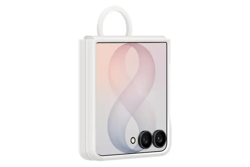 SAMSUNG Galaxy Z Flip8 Silicone Ring Magnet Case Cream EF-EF776CWEGWW