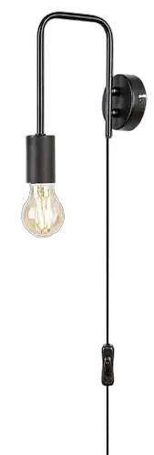 RABALUX Manzur, crna metalna zidna lampa, E27 1x40W IP20