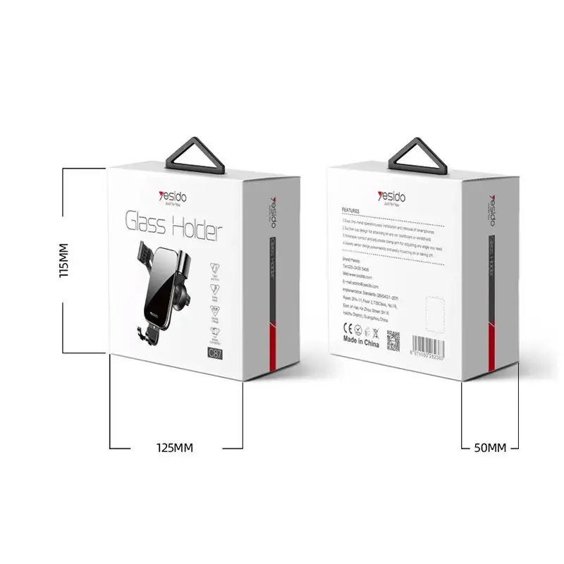 YESIDO Drzac gravity za ventilaciju (C87) Black