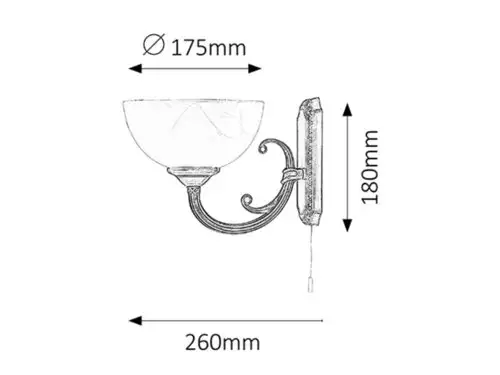 RABALUX Marlene zidna lampa E14 40W bronza