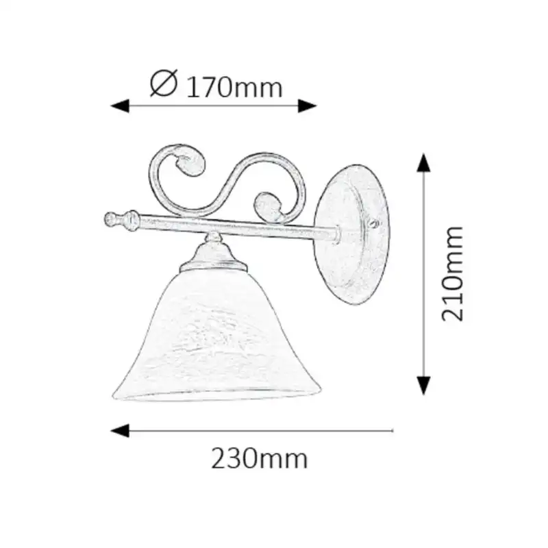 RABALUX Dorothea zidna lampa E14 40W mat crno