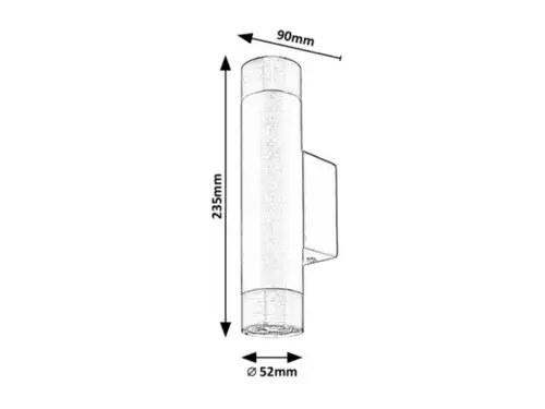 RABALUX Zircon, unutrašnja metalna zidna lampa top 2xGU10