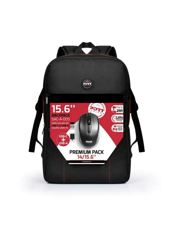 PORT DESIGNS PREMIUM BP 14/15.6 + MOUSE PACK
