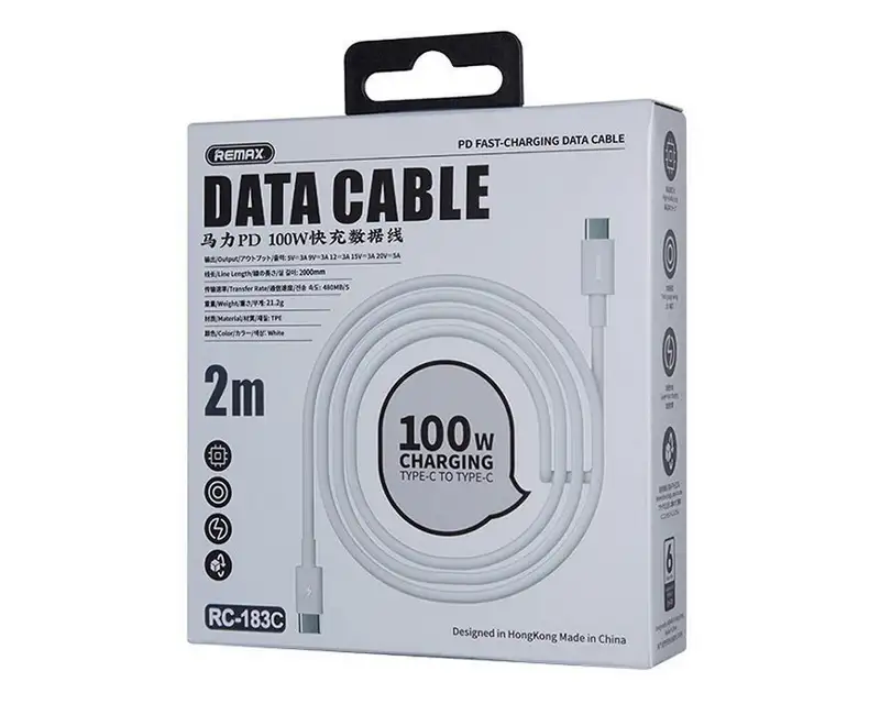 LINKOM DATA kabl Marlik TIP C na TIP C  RC-183c 100W, 2m beli  REMAX