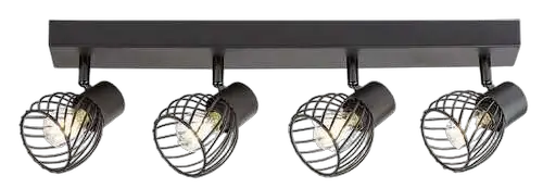 RABALUX Aberama, plafonska lampa, crna plasticna E14 4x10W, IP20