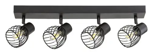 RABALUX Aberama, plafonska lampa, crna plasticna E14 4x10W, IP20