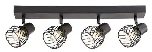 RABALUX Aberama, plafonska lampa, crna plasticna E14 4x10W, IP20