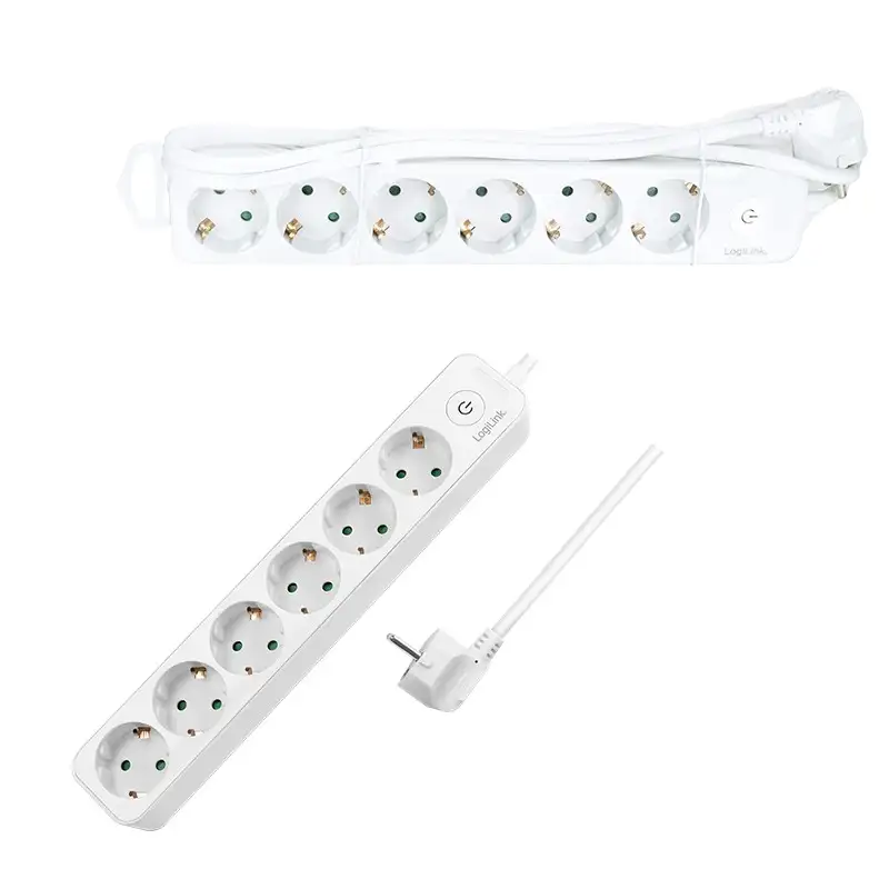LOGILINK produzni kabl 6 mesta, prekidac, 1.5m, beli