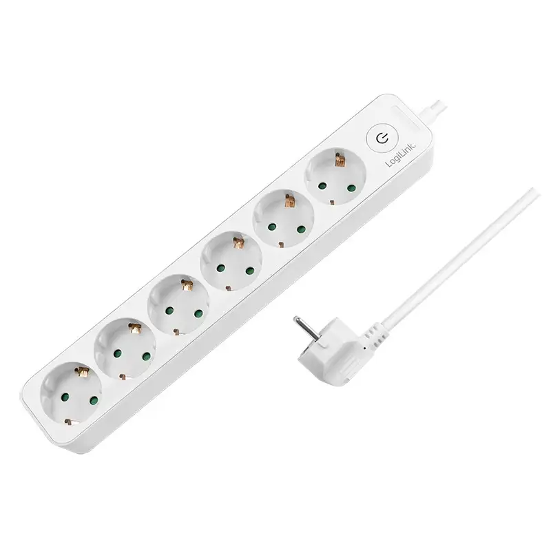 LOGILINK produzni kabl 6 mesta, prekidac, 1.5m, beli