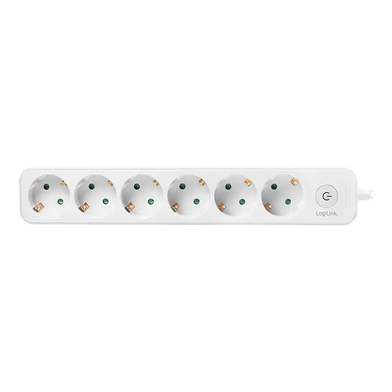 LOGILINK produzni kabl 6 mesta, prekidac, 1.5m, beli