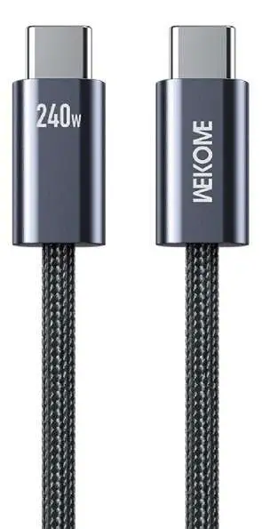 WEKOME WDC-23 Kabl 3.1 USB TIP C M/M 1m 240W/480Mb  Crni