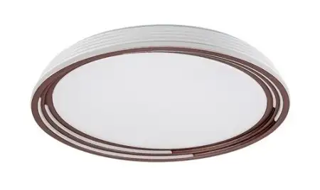 RABALUX Valter, LED plafonjera dimabilna, 36W, 3000K, braon/bela, precnik 52cm