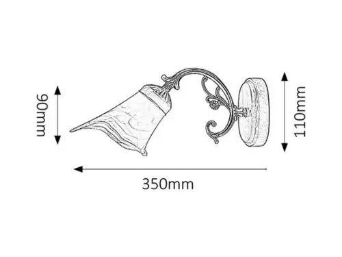 RABALUX Rustic3 zidna lampa E14 40W,bronza