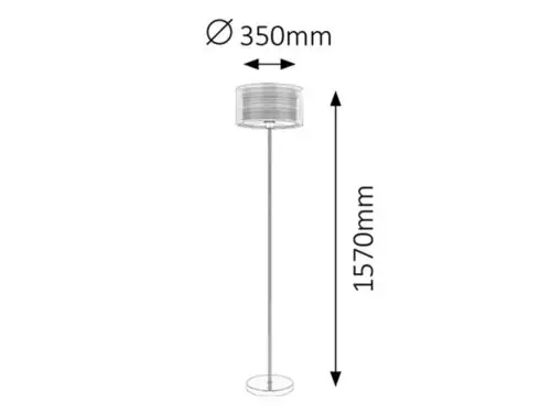 RABALUX Anastasia Podna lampa E27 max 60W hrom/braon